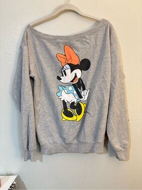 Disney Minnie Mouse Sweatshirt - Gray with Orange & Blue Accents